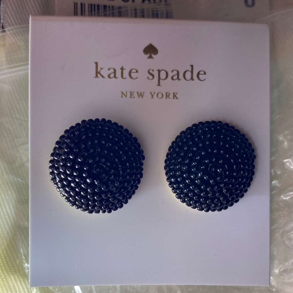 Kate Spade The Bead Goes On Black Beaded Stud Earrings